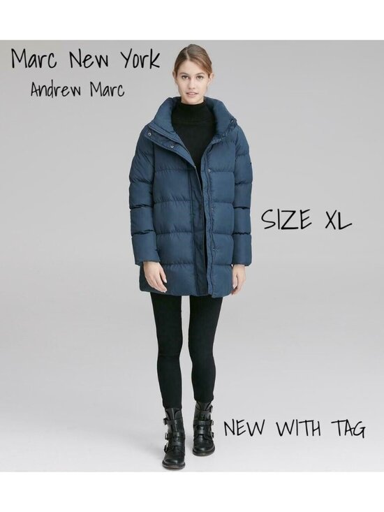 Marc New York by Andrew Marc Jackets & Blazers - Andrew Marc Marc New York Women's XL Mid-Length Blue Puffer Coat - New with Tags